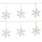 100 Clear Twinkling Snowflake Icicle Christmas Lights - 8.6 ft White Wire